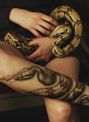 Realistic Snake Hugs 3D tattoo | Best Tattoo Ideas Gallery