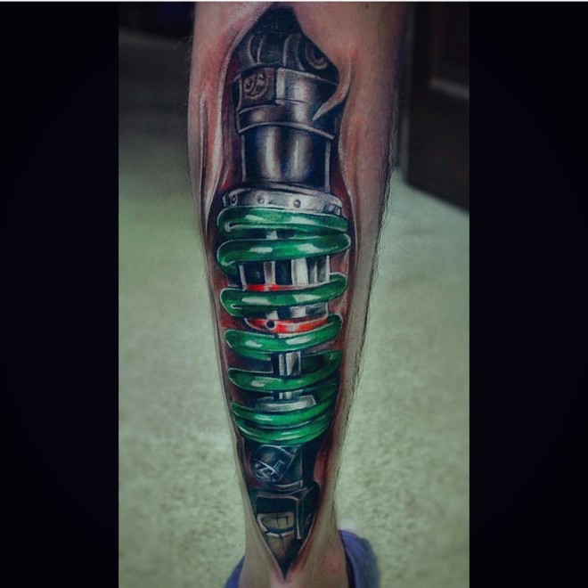 Calf Spring Biomechanical Tattoo | Best Tattoo Ideas Gallery