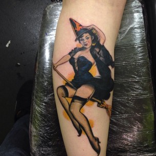 32 Marvelous Witch Tattoos for Halloween | Best Tattoo Ideas Gallery