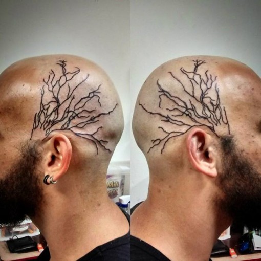 Black Veins Tattoo on Head Best Tattoo Ideas Gallery