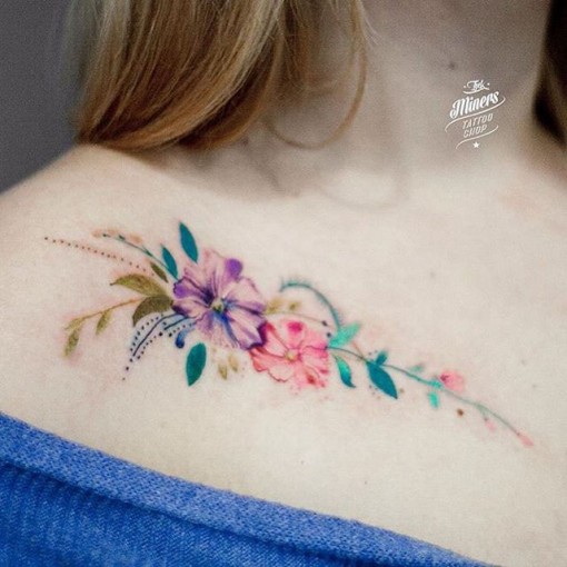 Flower Collar Bone Tattoos | Best Tattoo Ideas Gallery