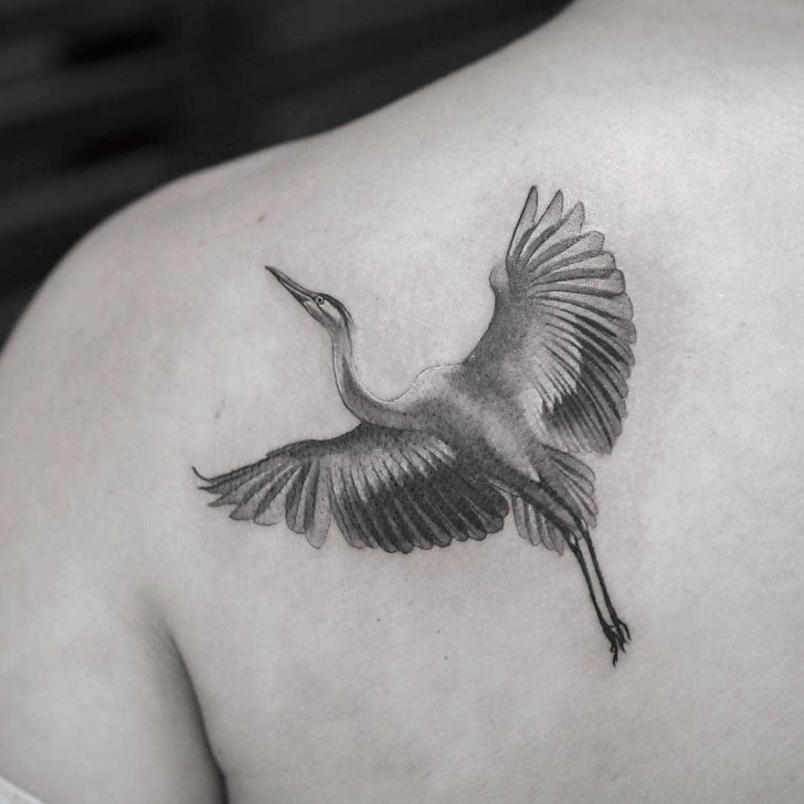 Flying Crane Tattoo Best Tattoo Ideas Gallery