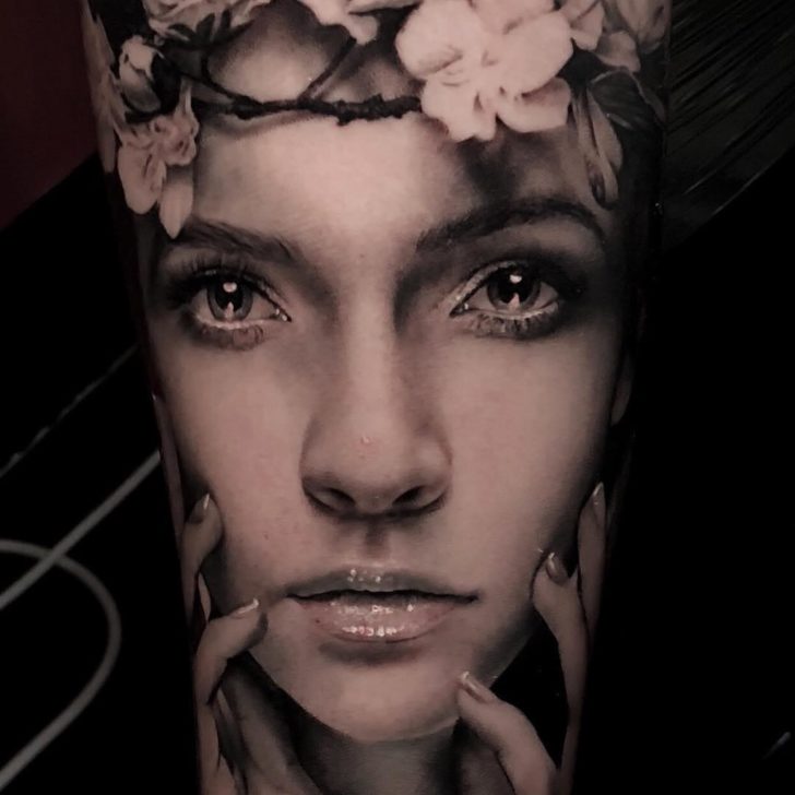 Girl Realistic Portrait Tattoo Best Tattoo Ideas Gallery