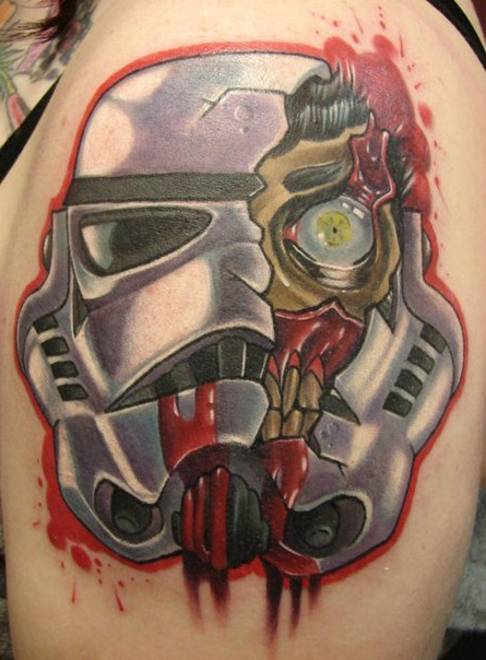 Clone Smashed Head Star Wars tattoo
