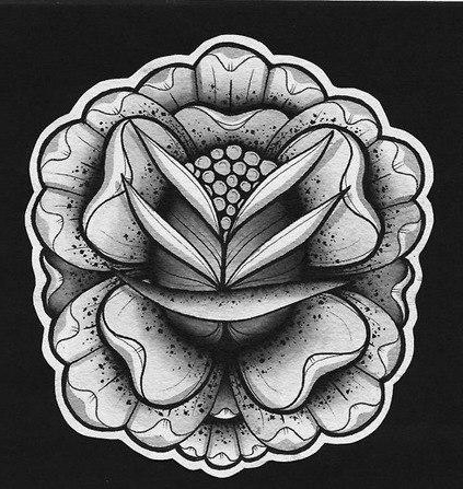 Dotwork lotus flower tattoo