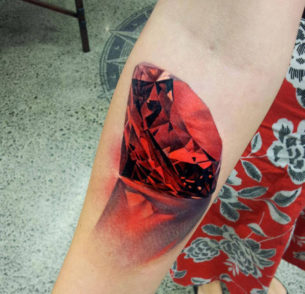 Hand Huge Ruby realistic tattoo - Best Tattoo Ideas Gallery