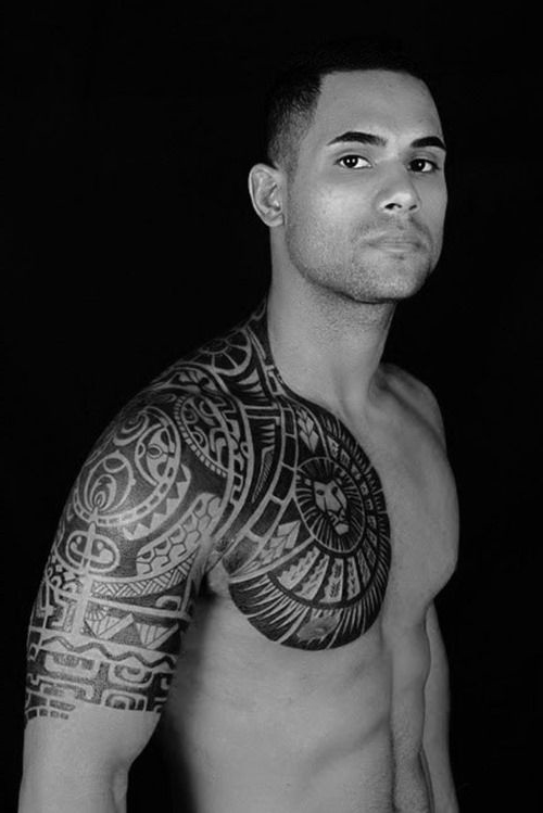 Maori Lion chest tattoo picture for men