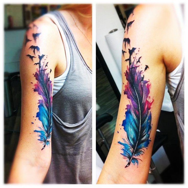 Single Feather tattoo