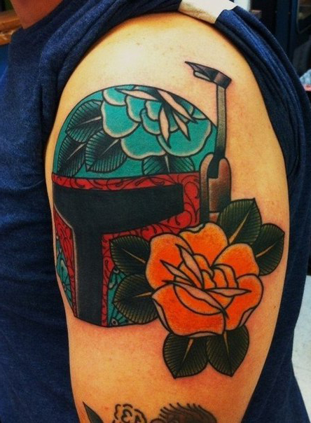 Traditional Style Boba Fett Star Wars tattoo