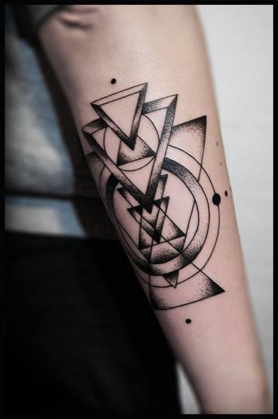 Abstract Geometry Dotwork tattoo
