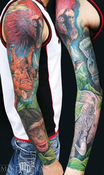 Wild Life Leg Tattoo Sleeves  Best Tattoo Ideas Gallery