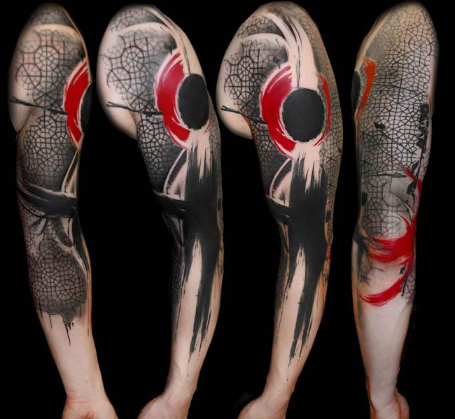 Amazing Trash Polka tattoo Sleeve idea