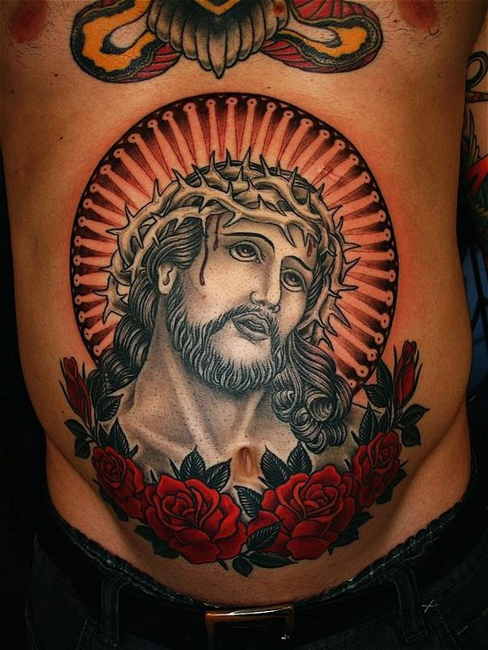 Crown of Thorns Jesus Old School Religious tattoo