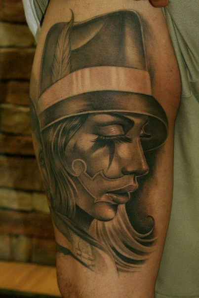 Eyes Closed Chicano tattoo