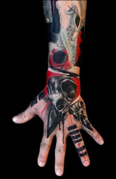 Incredible Abstract Trash Polka tattoo Sleeve