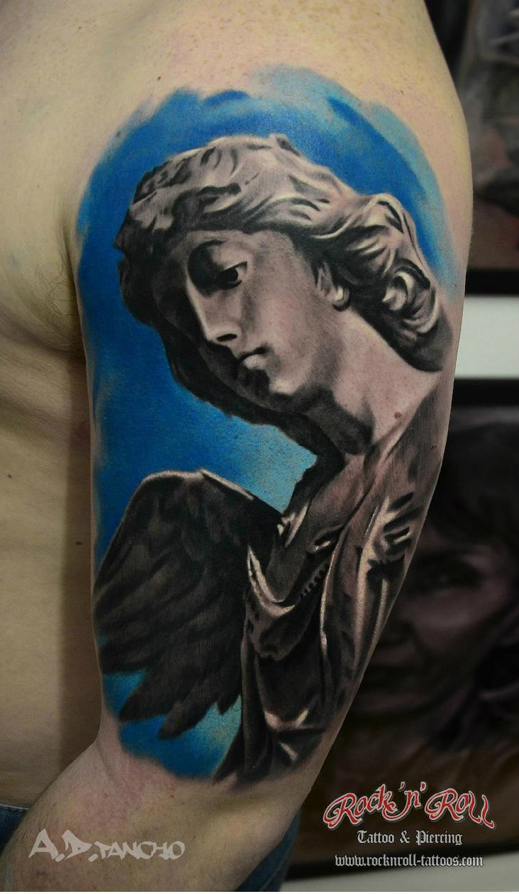 Marble Angel tattoo by AD Pancho