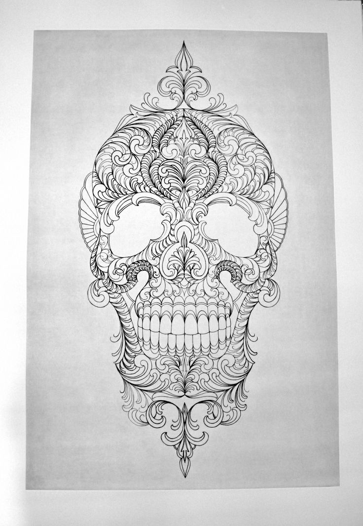 Muerte Scull tattoo sketch
