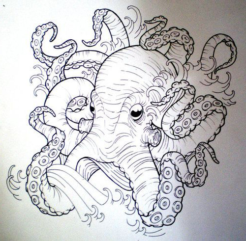 Octopus tattoo sketch - Best Tattoo Ideas Gallery