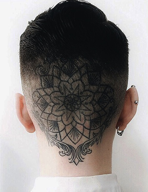 Plain Mandala Head tattoo