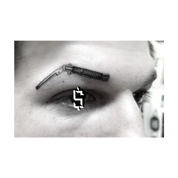 Razor Hairbrush Eyebrow tattoo by Dr Woo