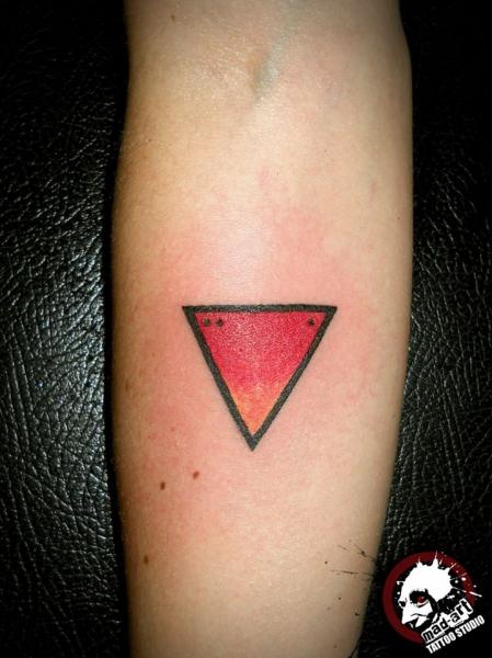 Red Triangle Tiny tattoo by Mad-art Tattoo