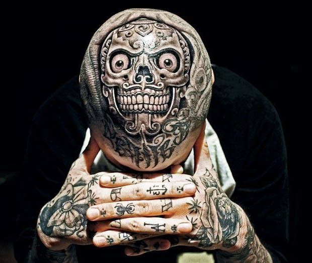 Scull Chicano Head tattoo