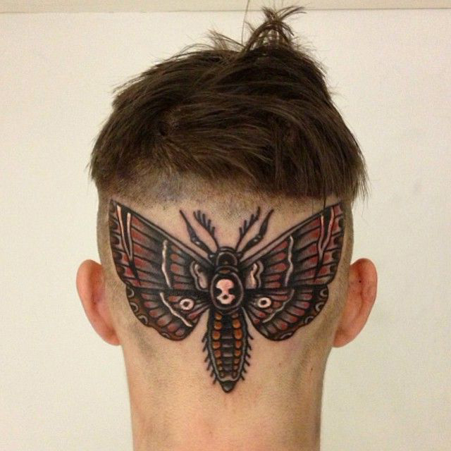 Scull Moth Head tattoo