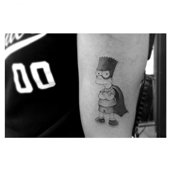 Superman Bart Simpsons tattoo by Dr Woo