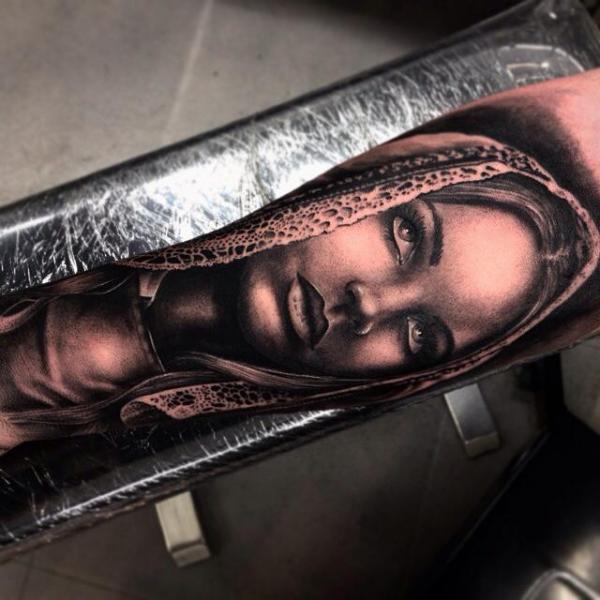 Tragic Hood Realistic tattoo by Drew Apicture