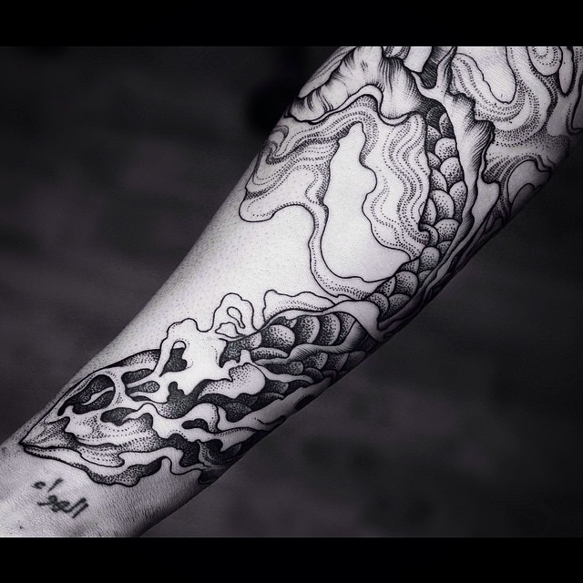 Absract Dotwork tattoo sleeve Dmitriy Zakharov