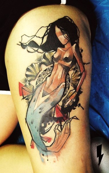Abstract Mermaid Nautical tattoo