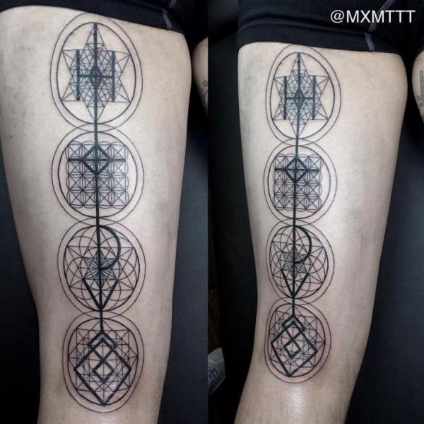 Abstract Signs Blackwork tattoo by MXM