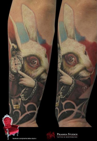 Alice in Wonderland Hare tattoo by Piranha Tattoo Supplies