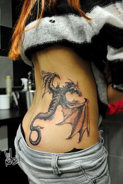 Amazing Graphic Dragon tattoo by Nazo