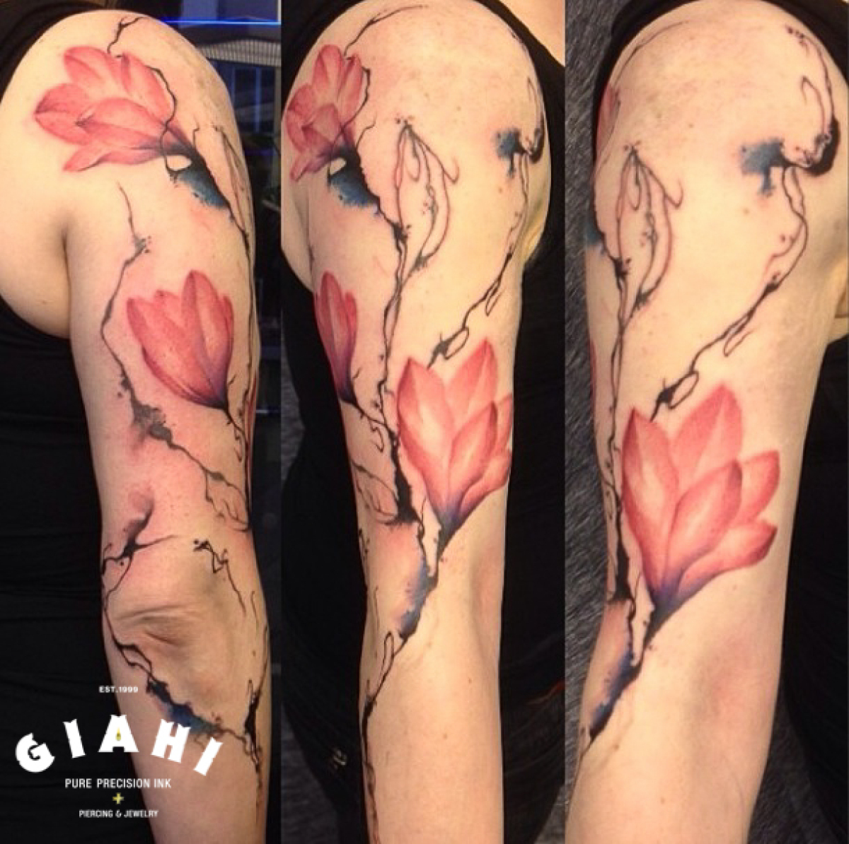 Arm Flowers Aquarelle tattoo by Roony