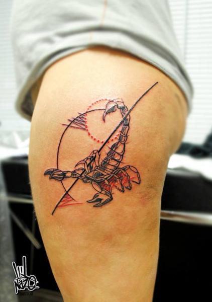 Black Line Graphic Scorpion tattoo by Nazo