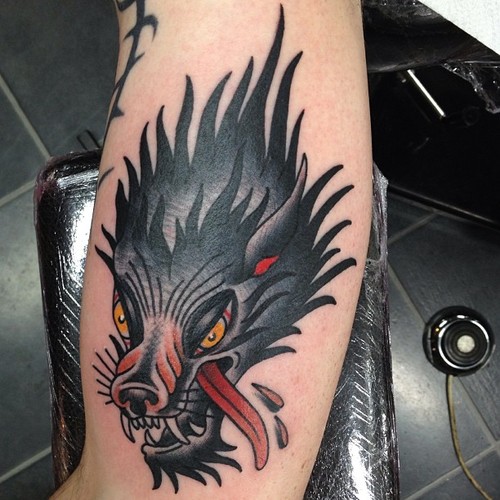 Blood Drops Warewolf tattoo by Nick Baldwin