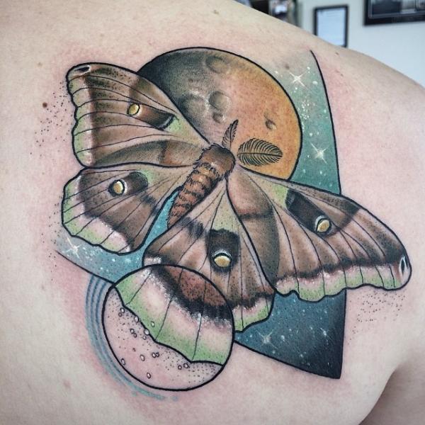 Enlarged Wing Butterfly Dotwork tattoo by Earth Gasper Tattoo