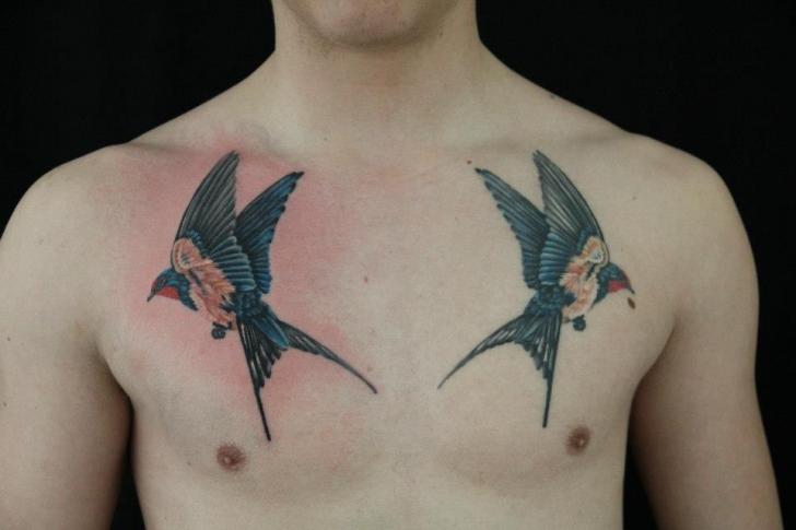 Fly Away Swallows tattoo by Skin Deep Art