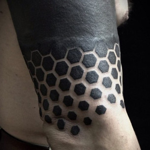 From Smaller to Bigger Hexahedrons Blackwork tattoo - Best Tattoo Ideas ...