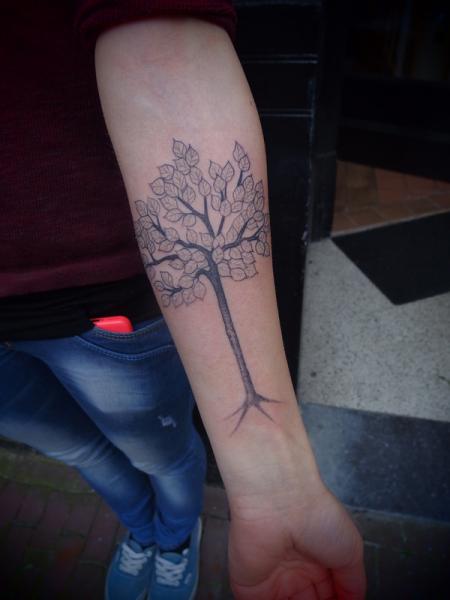 Fruit Tree Dotwork tattoo by Papanatos Tattoos