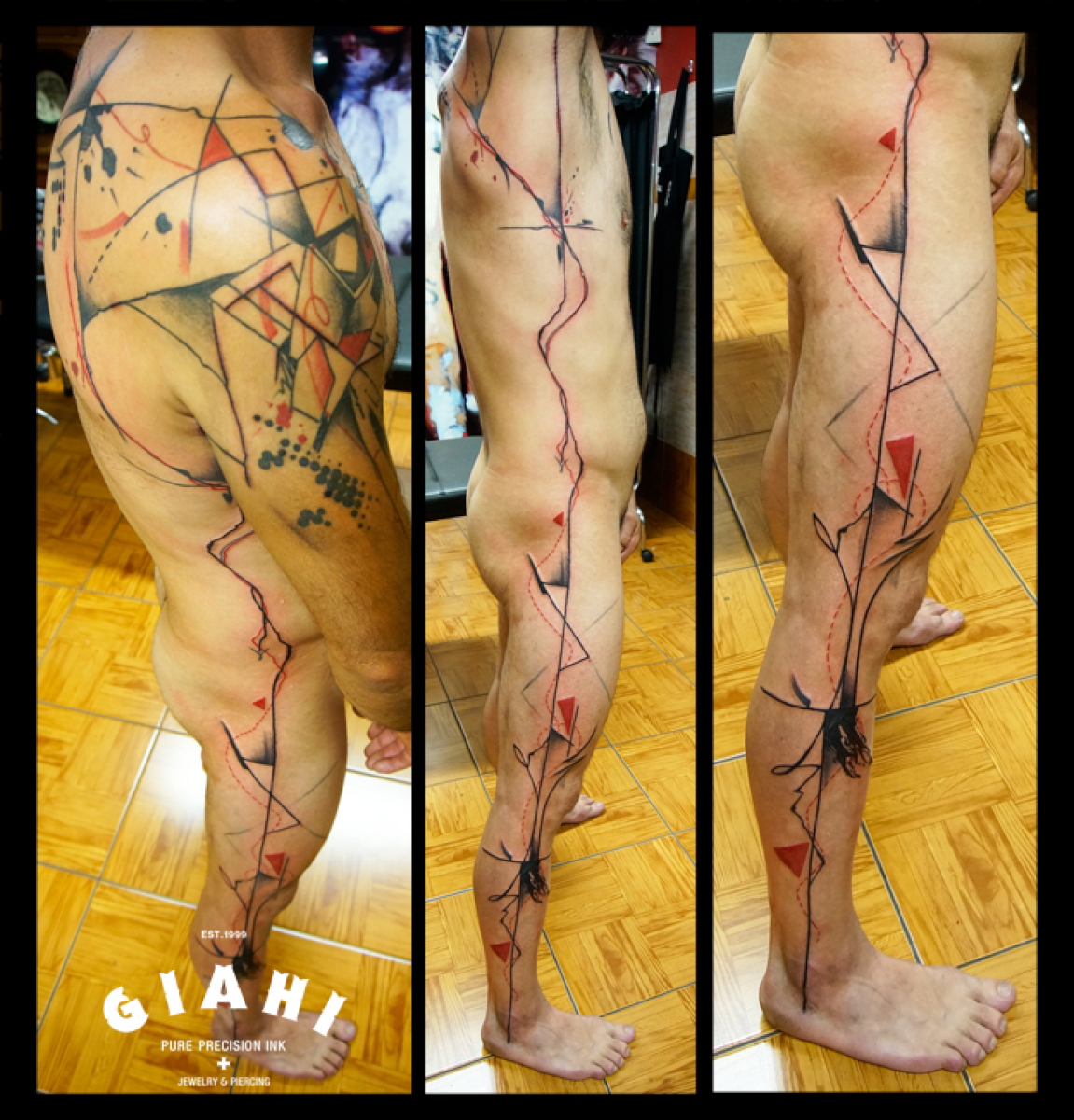 Full Body Abstract Lines tattoo by Live Two