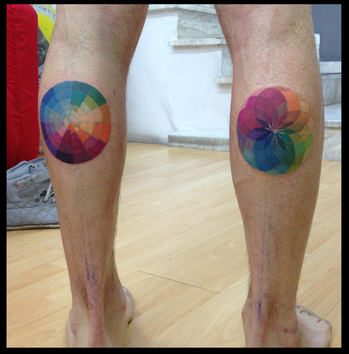 Gradient Rainbow Circles tattoo by Live Two