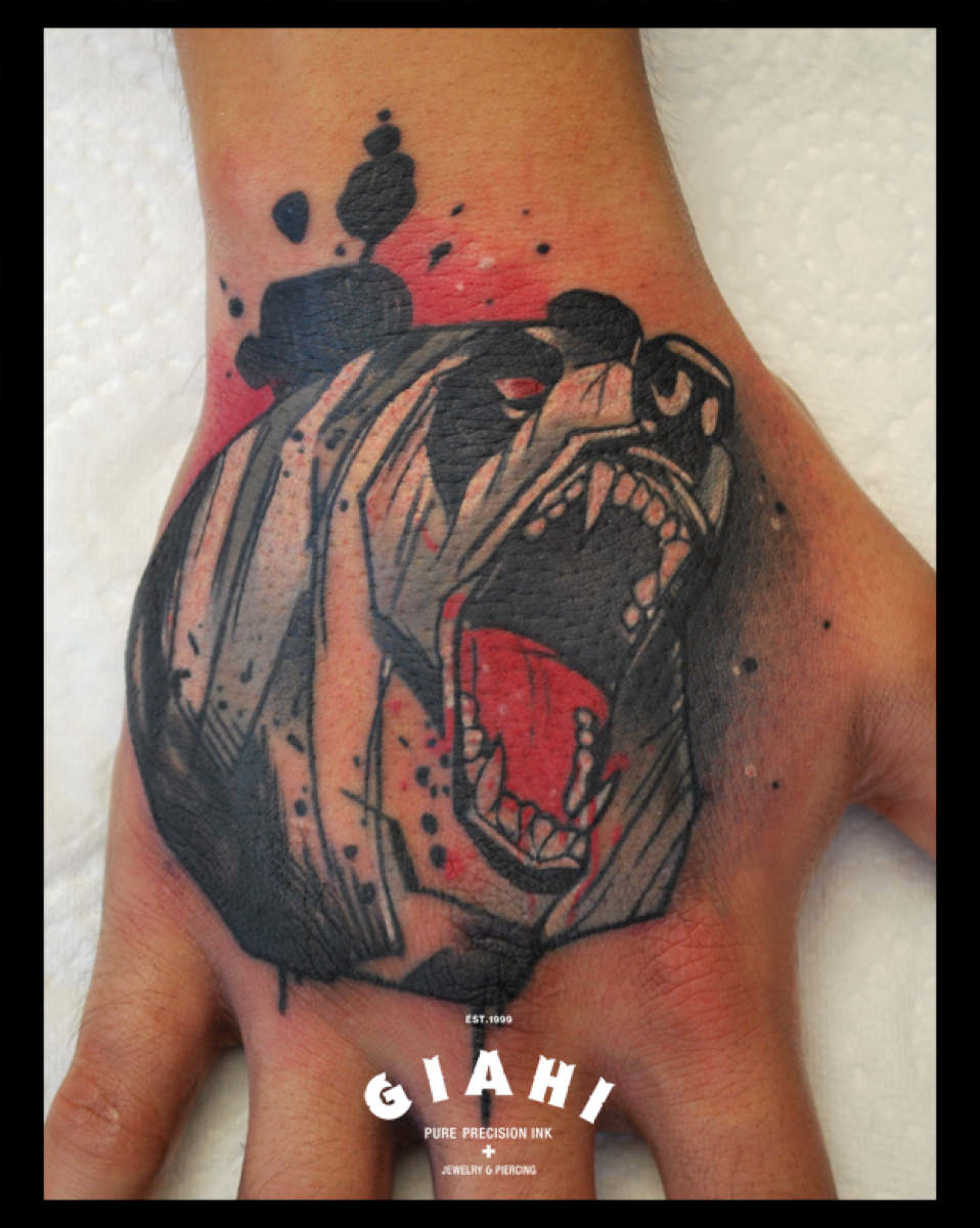Growling Bear tattoo by Live Two