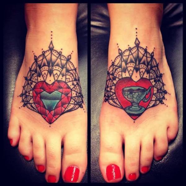 Heart and Cup Mandala Shining tattoo by Sarah B Bolen
