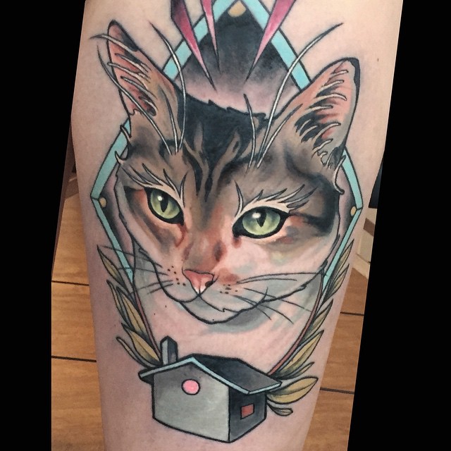 House Cat tattoo by Brian Povak