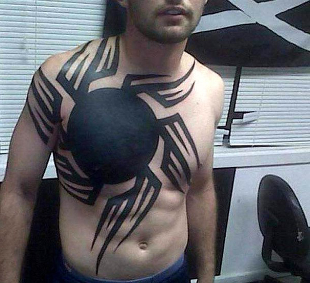 black monster tattoo on chest | Monster tattoo, Tattoos, Chest tattoo