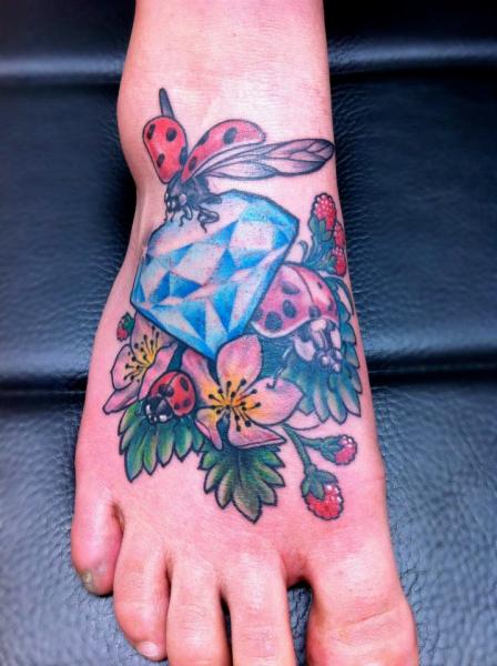 Ladybug Dimond tattoo by Skin Deep Art