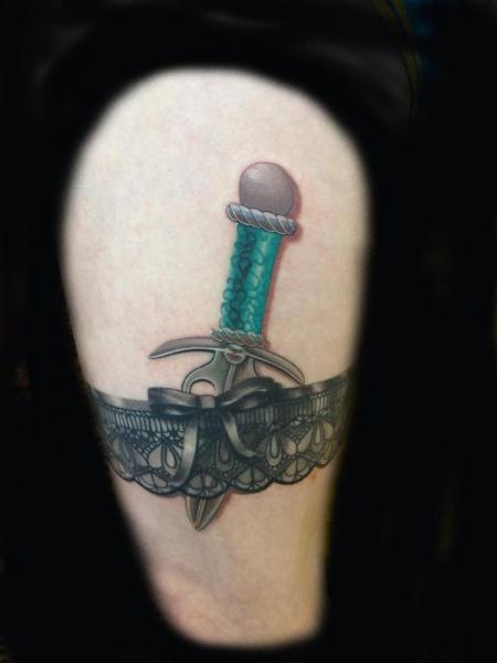 Little Dagger in Garter tattoo by Transcend Tattoo