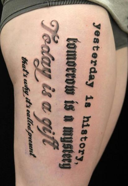 Many Fonts Lettering tattoo by Skin Deep Art
